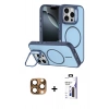 MARSİLYAN™- iPhone 16 Pro Max Kılıf Çekirdek Klasik - Siyah Bilvis 3X AR Hayalet Cam Ekran Koruyucu + Pers Alüminyum Kamera Lens - CLTM