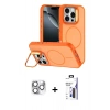 MARSİLYAN™- iPhone 16 Pro Max Kılıf Çekirdek Klasik - Siyah Bilvis 3X AR Hayalet Cam Ekran Koruyucu + Pers Alüminyum Kamera Lens - GS