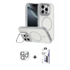MARSİLYAN™- iPhone 16 Pro Max Kılıf Çekirdek Klasik - Siyah Bilvis 3X AR Hayalet Cam Ekran Koruyucu + Pers Alüminyum Kamera Lens - GS