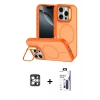 MARSİLYAN™- iPhone 16 Pro Max Kılıf Çekirdek Klasik - Siyah Bilvis 3X AR Hayalet Cam Ekran Koruyucu + PVD Metal Kamera Lens - GS