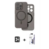 MARSİLYAN™- iPhone 16 Pro Max Kılıf Çekirdek Klasik - Siyah Bilvis 3X AR Hayalet Cam Ekran Koruyucu + PVD Metal Kamera Lens - SH