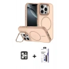 MARSİLYAN™- iPhone 16 Pro Max Kılıf Çekirdek Klasik - Siyah Bilvis 3X AR Hayalet Cam Ekran Koruyucu + PVD Metal Kamera Lens - GS
