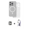 MARSİLYAN™- iPhone 16 Pro Max Kılıf Çekirdek Klasik - Siyah Bilvis 3X AR Hayalet Cam Ekran Koruyucu + PVD Metal Kamera Lens - GS