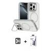 MARSİLYAN™- iPhone 16 Pro Max Kılıf Çekirdek Klasik - Siyah Bilvis 3X AR Hayalet Cam Ekran Koruyucu + PVD Metal Kamera Lens - GS