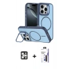 MARSİLYAN™- iPhone 16 Pro Max Kılıf Çekirdek Klasik - Siyah Bilvis 3X AR Hayalet Cam Ekran Koruyucu + PVD Metal Kamera Lens - GS