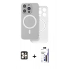 MARSİLYAN™- iPhone 16 Pro Max Kılıf Çekirdek Klasik - Siyah Bilvis 3X AR Hayalet Cam Ekran Koruyucu + PVD Metal Kamera Lens - GD