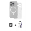 MARSİLYAN™- iPhone 16 Pro Max Kılıf Çekirdek Klasik - Siyah Bilvis 3X AR Hayalet Cam Ekran Koruyucu + PVD Metal Kamera Lens - SH