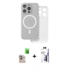 MARSİLYAN™- iPhone 16 Pro Max Kılıf Çekirdek Klasik - Siyah Bilvis 3X AR Hayalet Cam Ekran Koruyucu + Raze Metal Kamera Lens - NLGY