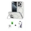 MARSİLYAN™- iPhone 16 Pro Max Kılıf Çekirdek Klasik - Siyah Bilvis 3X AR Hayalet Cam Ekran Koruyucu + Raze Metal Kamera Lens - BZ