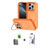 MARSİLYAN™- iPhone 16 Pro Max Kılıf Çekirdek Klasik - Siyah Bilvis 3X AR Hayalet Cam Ekran Koruyucu + Raze Metal Kamera Lens - SH