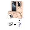 MARSİLYAN™- iPhone 16 Pro Max Kılıf Çekirdek Klasik - Siyah Bilvis 3X AR HD Cam Ekran Koruyucu + Pers Alüminyum Kamera Lens - GI