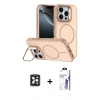 MARSİLYAN™- iPhone 16 Pro Max Kılıf Çekirdek Klasik - Siyah Bilvis 3X AR HD Cam Ekran Koruyucu + PVD Metal Kamera Lens - SH
