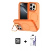 MARSİLYAN™- iPhone 16 Pro Max Kılıf Çekirdek Klasik - Siyah Bilvis 3X AR HD Cam Ekran Koruyucu + PVD Metal Kamera Lens - SH