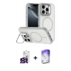 MARSİLYAN™- iPhone 16 Pro Max Kılıf Çekirdek Klasik - Siyah Bilvis 5in1 3D Magic Cam Ekran Koruyucu + Bilvis Titan Kamera Lens - SH