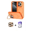 MARSİLYAN™- iPhone 16 Pro Max Kılıf Çekirdek Klasik - Siyah Bilvis 5in1 3D Magic Cam Ekran Koruyucu + Pers Alüminyum Kamera Lens - CLTM