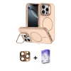 MARSİLYAN™- iPhone 16 Pro Max Kılıf Çekirdek Klasik - Siyah Bilvis 5in1 3D Magic Cam Ekran Koruyucu + Pers Alüminyum Kamera Lens - CLTM