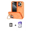 MARSİLYAN™- iPhone 16 Pro Max Kılıf Çekirdek Klasik - Siyah Bilvis 5in1 3D Magic Cam Ekran Koruyucu + PVD Metal Kamera Lens - GD