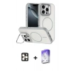 MARSİLYAN™- iPhone 16 Pro Max Kılıf Çekirdek Klasik - Siyah Bilvis 5in1 3D Magic Cam Ekran Koruyucu + PVD Metal Kamera Lens - GD