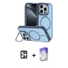MARSİLYAN™- iPhone 16 Pro Max Kılıf Çekirdek Klasik - Siyah Bilvis 5in1 3D Magic Cam Ekran Koruyucu + PVD Metal Kamera Lens - GD