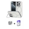 MARSİLYAN™- iPhone 16 Pro Max Kılıf Çekirdek Klasik - Siyah Bilvis 5in1 3D Magic Cam Ekran Koruyucu + Pers Alüminyum Kamera Lens - GI