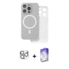 MARSİLYAN™- iPhone 16 Pro Max Kılıf Çekirdek Klasik - Siyah Bilvis 5in1 3D Magic Cam Ekran Koruyucu + Pers Alüminyum Kamera Lens - GS