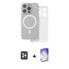 MARSİLYAN™- iPhone 16 Pro Max Kılıf Çekirdek Klasik - Siyah Bilvis 5in1 3D Magic Cam Ekran Koruyucu + PVD Metal Kamera Lens - SH