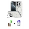 MARSİLYAN™- iPhone 16 Pro Max Kılıf Çekirdek Klasik - Siyah Bilvis 5in1 3D Magic Cam Ekran Koruyucu + Raze Metal Kamera Lens - CLTM