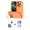 MARSİLYAN™- iPhone 16 Pro Max Kılıf Çekirdek Klasik - Siyah Bilvis 5in1 3D Magic Cam Ekran Koruyucu + Raze Metal Kamera Lens - SH