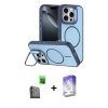 MARSİLYAN™- iPhone 16 Pro Max Kılıf Çekirdek Klasik - Siyah Bilvis 5in1 3D Magic Cam Ekran Koruyucu + Raze Metal Kamera Lens - SH