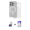 MARSİLYAN™- iPhone 16 Pro Max Kılıf Çekirdek Klasik - Siyah Bilvis 5in1 3D Magic Cam Ekran Koruyucu + Bilvis Titan Kamera Lens - TMGI