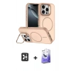 MARSİLYAN™- iPhone 16 Pro Max Kılıf Çekirdek Klasik - Siyah Bilvis 5in1 5D Magic Hayalet Cam Ekran Koruyucu + PVD Metal Kamera Lens - SH