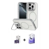 MARSİLYAN™- iPhone 16 Pro Max Kılıf Çekirdek Klasik - Siyah Bilvis 5in1 5D Magic Hayalet Cam Ekran Koruyucu + Bilvis Titan Kamera Lens - TMGI
