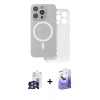 MARSİLYAN™- iPhone 16 Pro Max Kılıf Çekirdek Klasik - Siyah Bilvis 5in1 5D Magic Hayalet Cam Ekran Koruyucu + Bilvis Titan Kamera Lens - GS