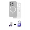 MARSİLYAN™- iPhone 16 Pro Max Kılıf Çekirdek Klasik - Siyah Bilvis 5in1 5D Magic Hayalet Cam Ekran Koruyucu + Bilvis Titan Kamera Lens - TMGI