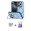 MARSİLYAN™- iPhone 16 Pro Max Kılıf Çekirdek Klasik - Siyah Bilvis 5in1 5D Magic Hayalet Cam Ekran Koruyucu + Pers Alüminyum Kamera Lens - GS
