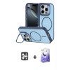 MARSİLYAN™- iPhone 16 Pro Max Kılıf Çekirdek Klasik - Siyah Bilvis 5in1 5D Magic Hayalet Cam Ekran Koruyucu + PVD Metal Kamera Lens - GS