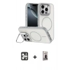 MARSİLYAN™- iPhone 16 Pro Max Kılıf Çekirdek Klasik - Siyah Bilvis Hayalet Cam Ekran Koruyucu + PVD Metal Kamera Lens - GS
