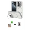 MARSİLYAN™- iPhone 16 Pro Max Kılıf Çekirdek Klasik - Siyah Bilvis Hayalet Cam Ekran Koruyucu + Raze Metal Kamera Lens - CLTM