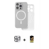 MARSİLYAN™- iPhone 16 Pro Max Kılıf Çekirdek Klasik - Siyah Buffer Cam Ekran Koruyucu + Pers Alüminyum Kamera Lens - GI