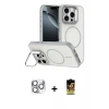 MARSİLYAN™- iPhone 16 Pro Max Kılıf Çekirdek Klasik - Siyah Buffer Cam Ekran Koruyucu + Pers Alüminyum Kamera Lens - GS