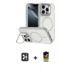 MARSİLYAN™- iPhone 16 Pro Max Kılıf Çekirdek Klasik - Siyah Buffer Cam Ekran Koruyucu + PVD Metal Kamera Lens - SH