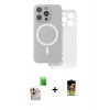 MARSİLYAN™- iPhone 16 Pro Max Kılıf Çekirdek Klasik - Siyah Buffer Cam Ekran Koruyucu + Raze Metal Kamera Lens - NLGY