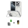 MARSİLYAN™- iPhone 16 Pro Max Kılıf Çekirdek Klasik - Siyah Buffer Cam Ekran Koruyucu + Raze Metal Kamera Lens - SH