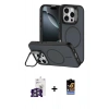 MARSİLYAN™- iPhone 16 Pro Max Kılıf Çekirdek Klasik - Siyah Buffer Hayalet Cam Ekran Koruyucu + Bilvis Titan Kamera Lens - GS