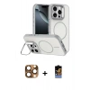 MARSİLYAN™- iPhone 16 Pro Max Kılıf Çekirdek Klasik - Siyah Buffer Hayalet Cam Ekran Koruyucu + Pers Alüminyum Kamera Lens - CLTM