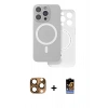 MARSİLYAN™- iPhone 16 Pro Max Kılıf Çekirdek Klasik - Siyah Buffer Hayalet Cam Ekran Koruyucu + Pers Alüminyum Kamera Lens - CLTM