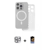 MARSİLYAN™- iPhone 16 Pro Max Kılıf Çekirdek Klasik - Siyah Buffer Hayalet Cam Ekran Koruyucu + Pers Alüminyum Kamera Lens - GI