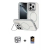 MARSİLYAN™- iPhone 16 Pro Max Kılıf Çekirdek Klasik - Siyah Buffer Hayalet Cam Ekran Koruyucu + Pers Alüminyum Kamera Lens - GI