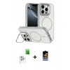 MARSİLYAN™- iPhone 16 Pro Max Kılıf Çekirdek Klasik - Siyah Buffer Hayalet Cam Ekran Koruyucu + Raze Metal Kamera Lens - BZ