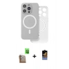 MARSİLYAN™- iPhone 16 Pro Max Kılıf Çekirdek Klasik - Siyah Buffer Hayalet Cam Ekran Koruyucu + Raze Metal Kamera Lens - CLTM